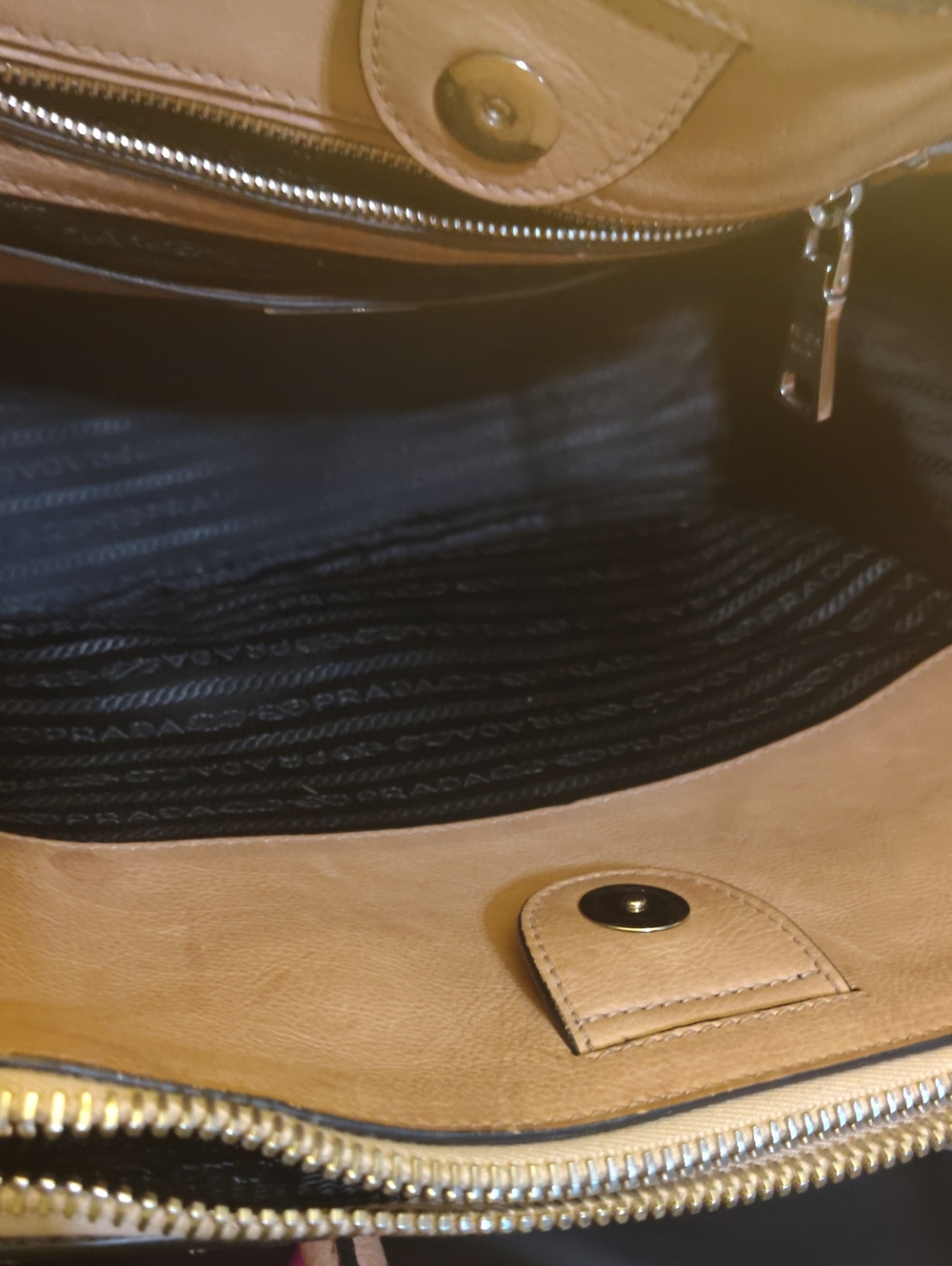 Prada Caramel Leather Tote with Double Top Handles - Picture 8 of 11